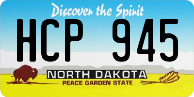 ND license plate HCP945