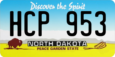 ND license plate HCP953