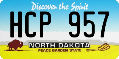 ND license plate HCP957