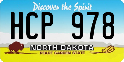 ND license plate HCP978