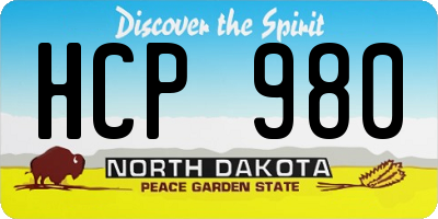 ND license plate HCP980