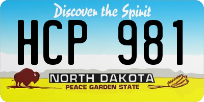 ND license plate HCP981