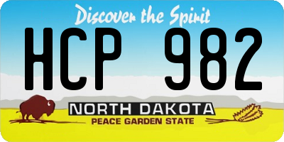 ND license plate HCP982
