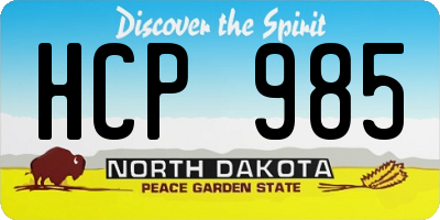 ND license plate HCP985
