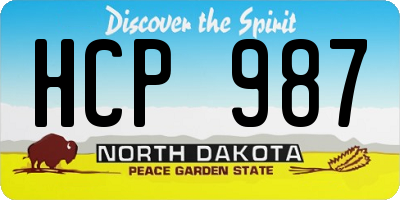 ND license plate HCP987