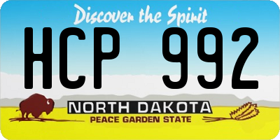 ND license plate HCP992