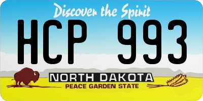 ND license plate HCP993