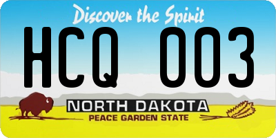 ND license plate HCQ003