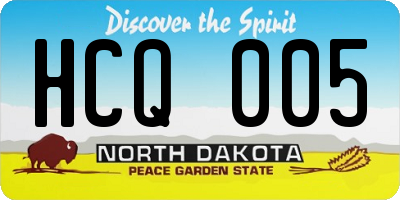 ND license plate HCQ005