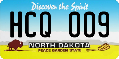 ND license plate HCQ009