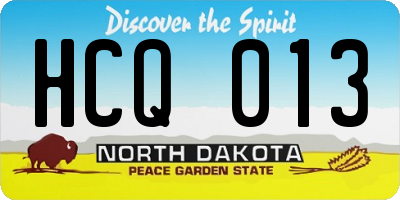 ND license plate HCQ013