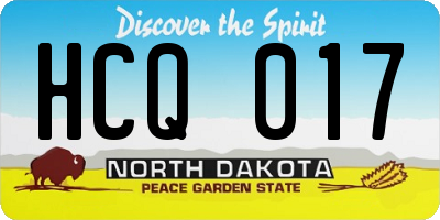 ND license plate HCQ017