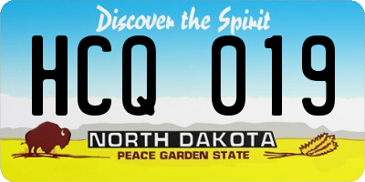 ND license plate HCQ019