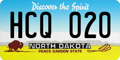 ND license plate HCQ020
