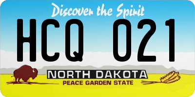 ND license plate HCQ021