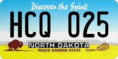 ND license plate HCQ025