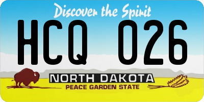 ND license plate HCQ026