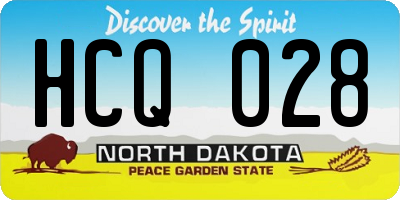 ND license plate HCQ028