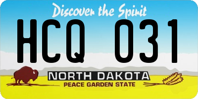 ND license plate HCQ031