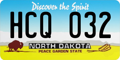 ND license plate HCQ032