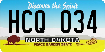 ND license plate HCQ034