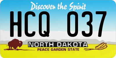 ND license plate HCQ037