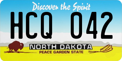 ND license plate HCQ042
