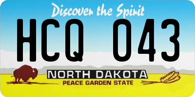 ND license plate HCQ043