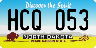 ND license plate HCQ053
