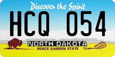 ND license plate HCQ054