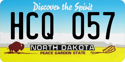 ND license plate HCQ057