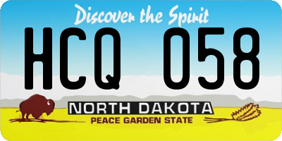 ND license plate HCQ058