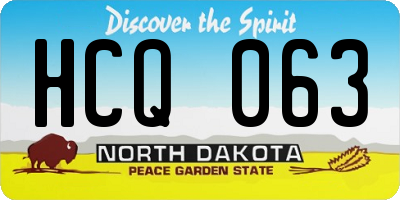 ND license plate HCQ063