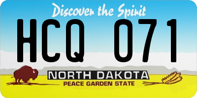 ND license plate HCQ071