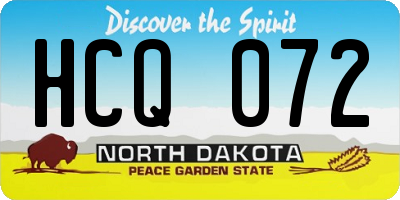 ND license plate HCQ072