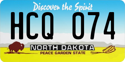 ND license plate HCQ074