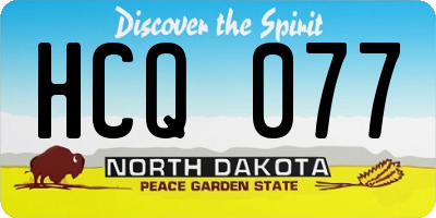 ND license plate HCQ077
