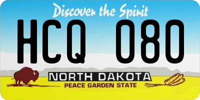 ND license plate HCQ080