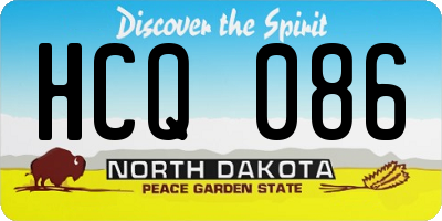 ND license plate HCQ086