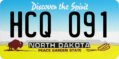 ND license plate HCQ091