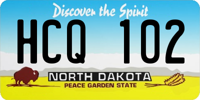 ND license plate HCQ102