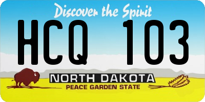 ND license plate HCQ103