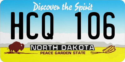ND license plate HCQ106