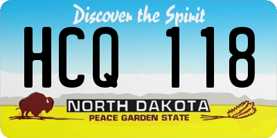 ND license plate HCQ118