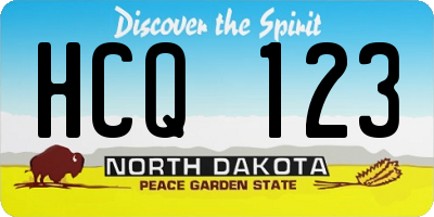 ND license plate HCQ123