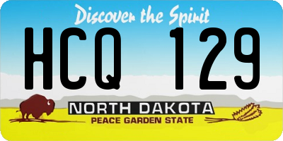 ND license plate HCQ129