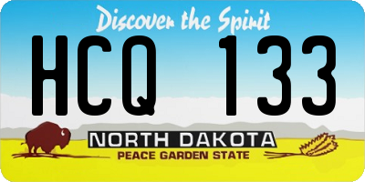 ND license plate HCQ133