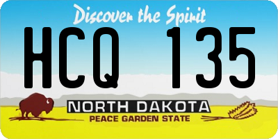 ND license plate HCQ135