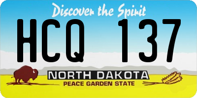 ND license plate HCQ137
