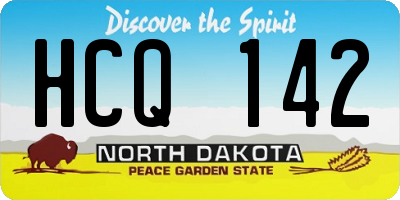 ND license plate HCQ142